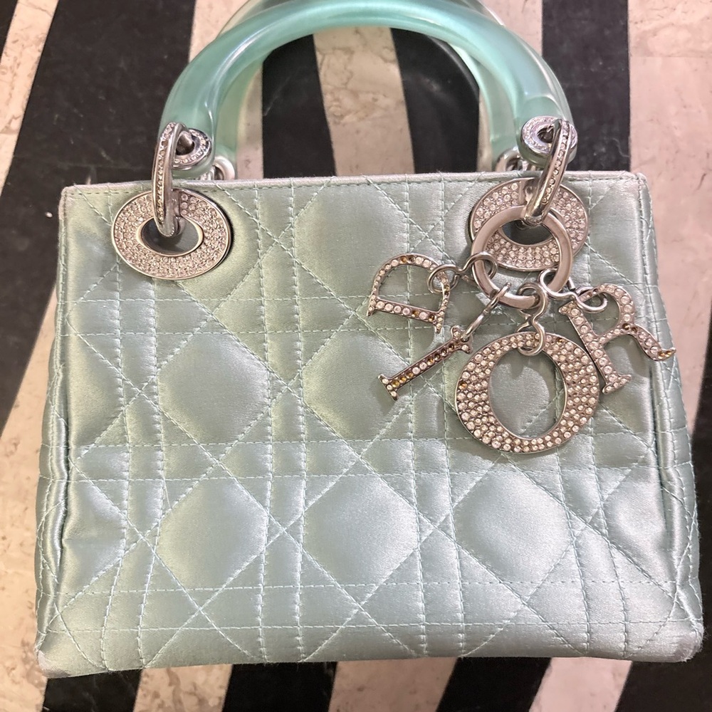 CHRISTIAN DIOR MINI LADY DIOR SATIN HANDBAG by JOHN GALLIANO Vintage 1998/1999.